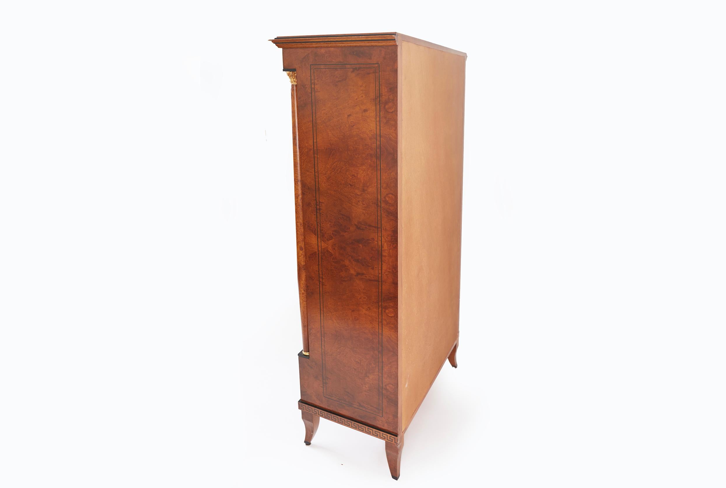 European Continental Mahogany / Glass Display Cabinet For Sale