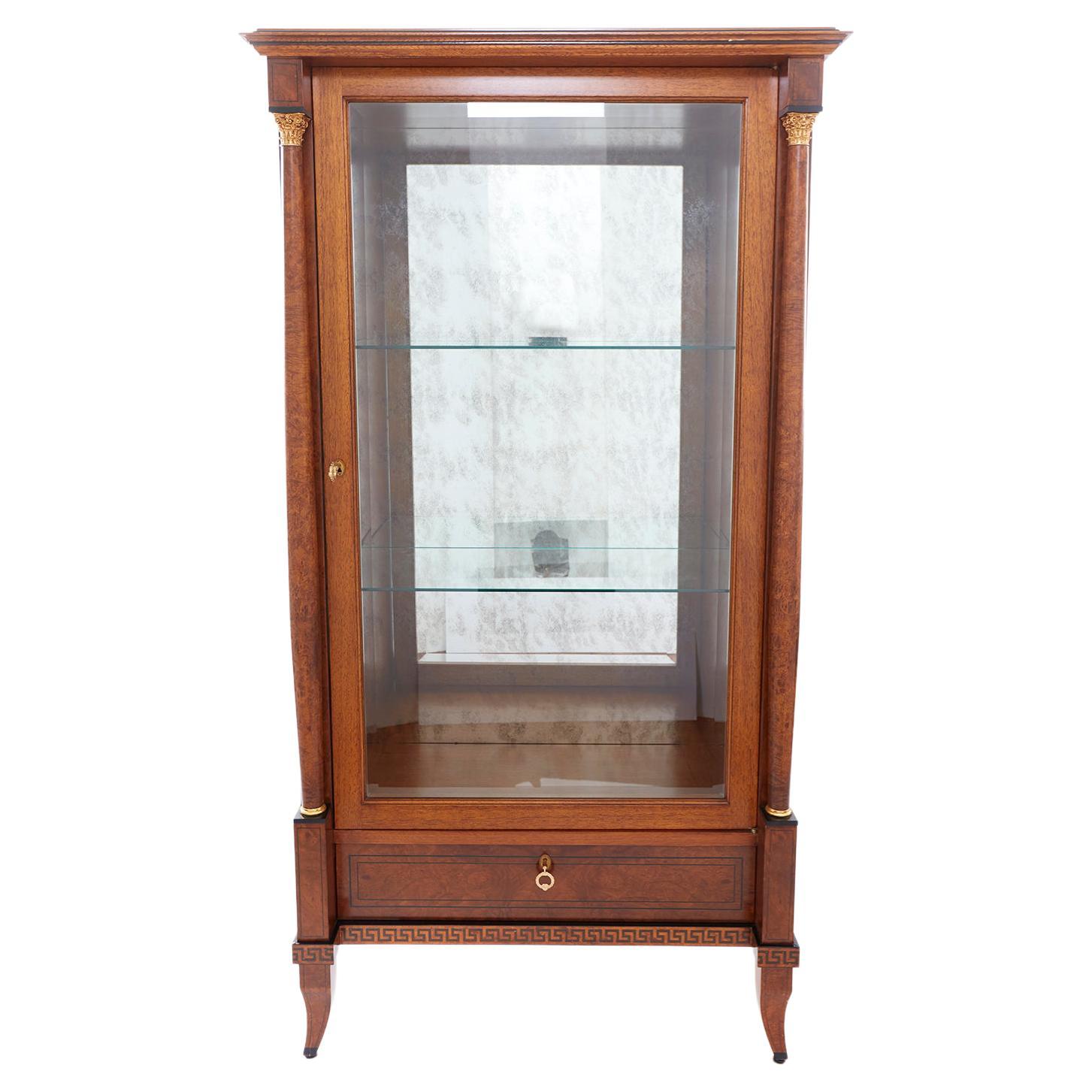 Continental Mahogany / Glass Display Cabinet