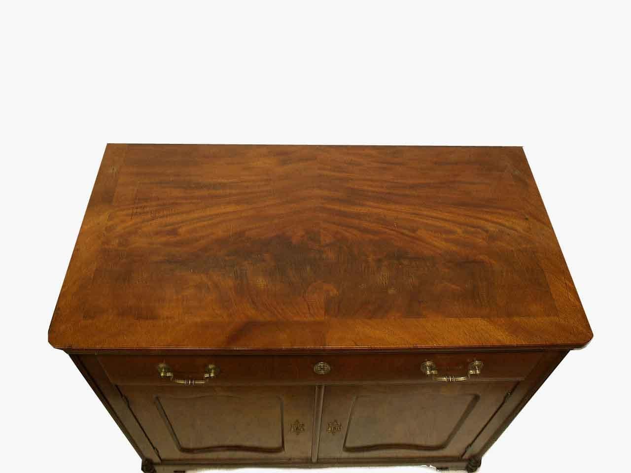Mid-19th Century Continental Mahogany One Drawer Cabinet For Sale