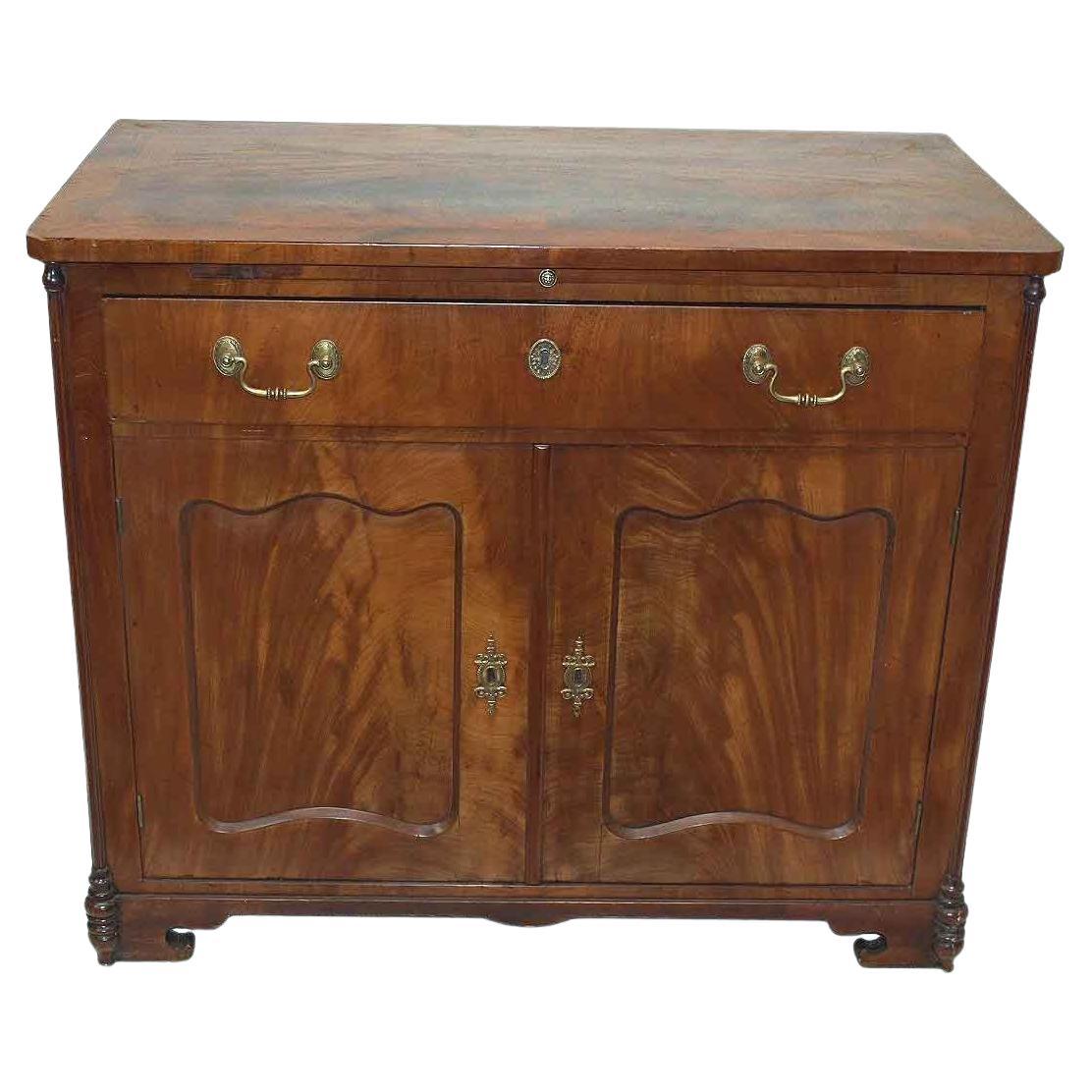 Continental Mahogany One Drawer Cabinet For Sale