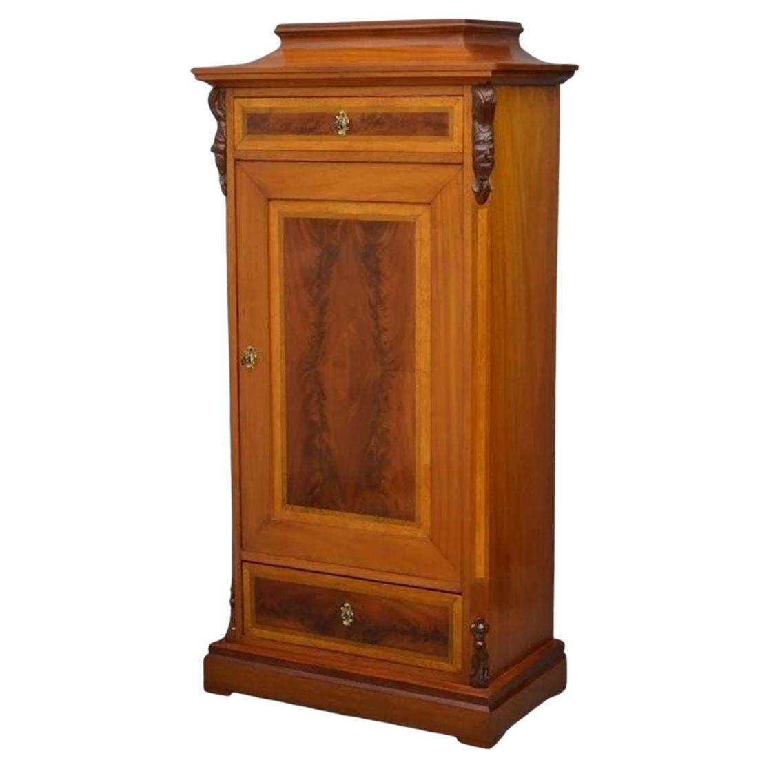 Continental Mahogany Side Cabinet For Sale