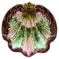 Continental Majolica Dish Leaf, Circa 1890