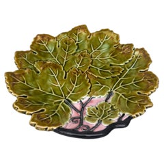 Continental Majolica Leaf Plate Circa 1900