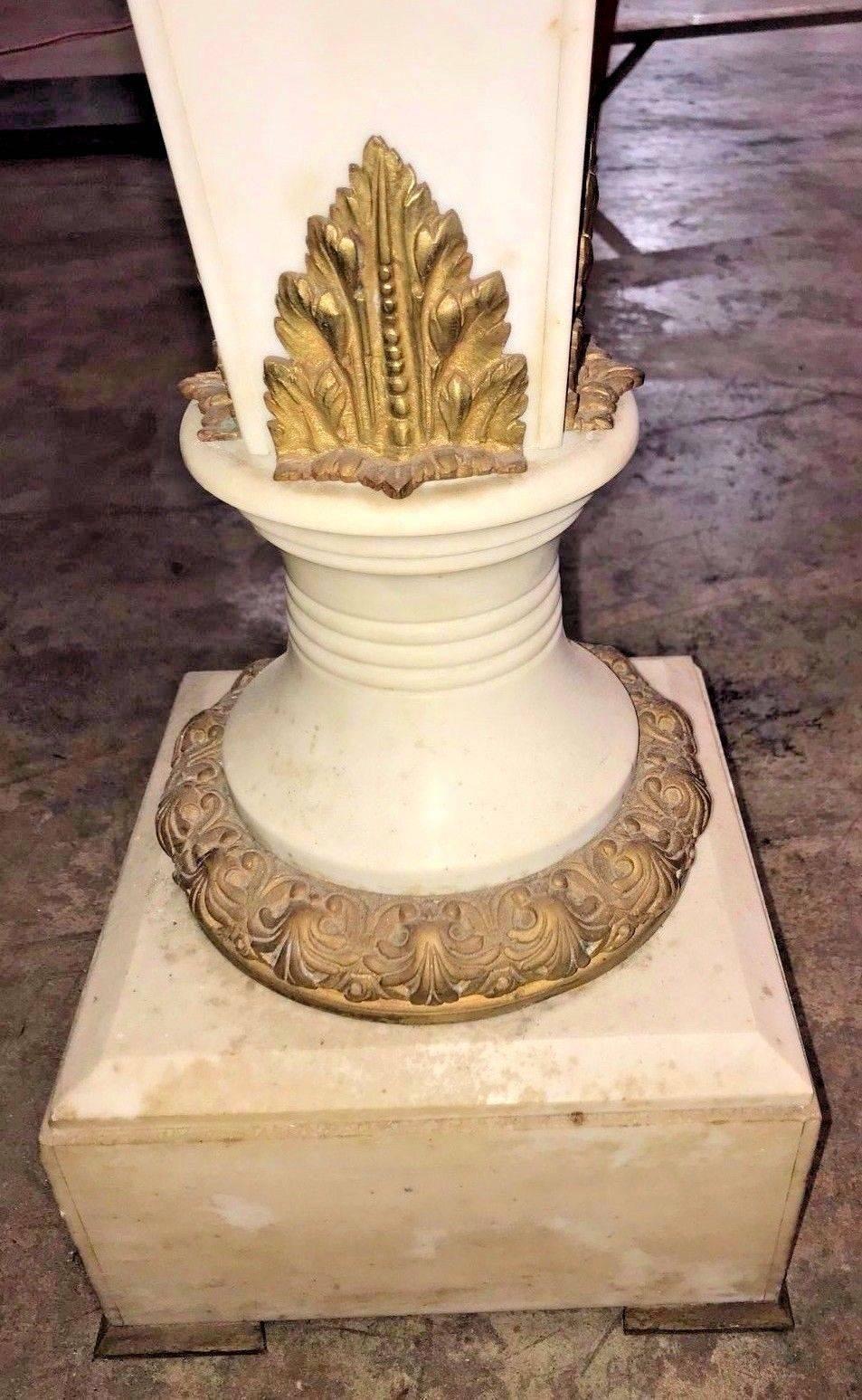 French Continental Marble and Bronze Pedestal