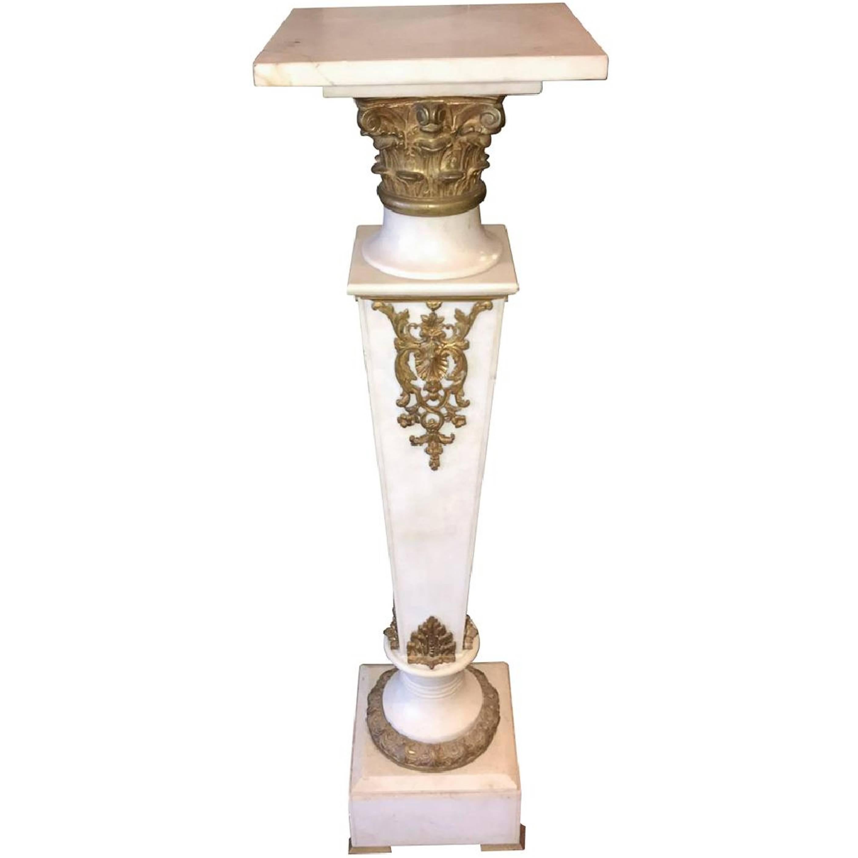 Continental Marble and Bronze Pedestal