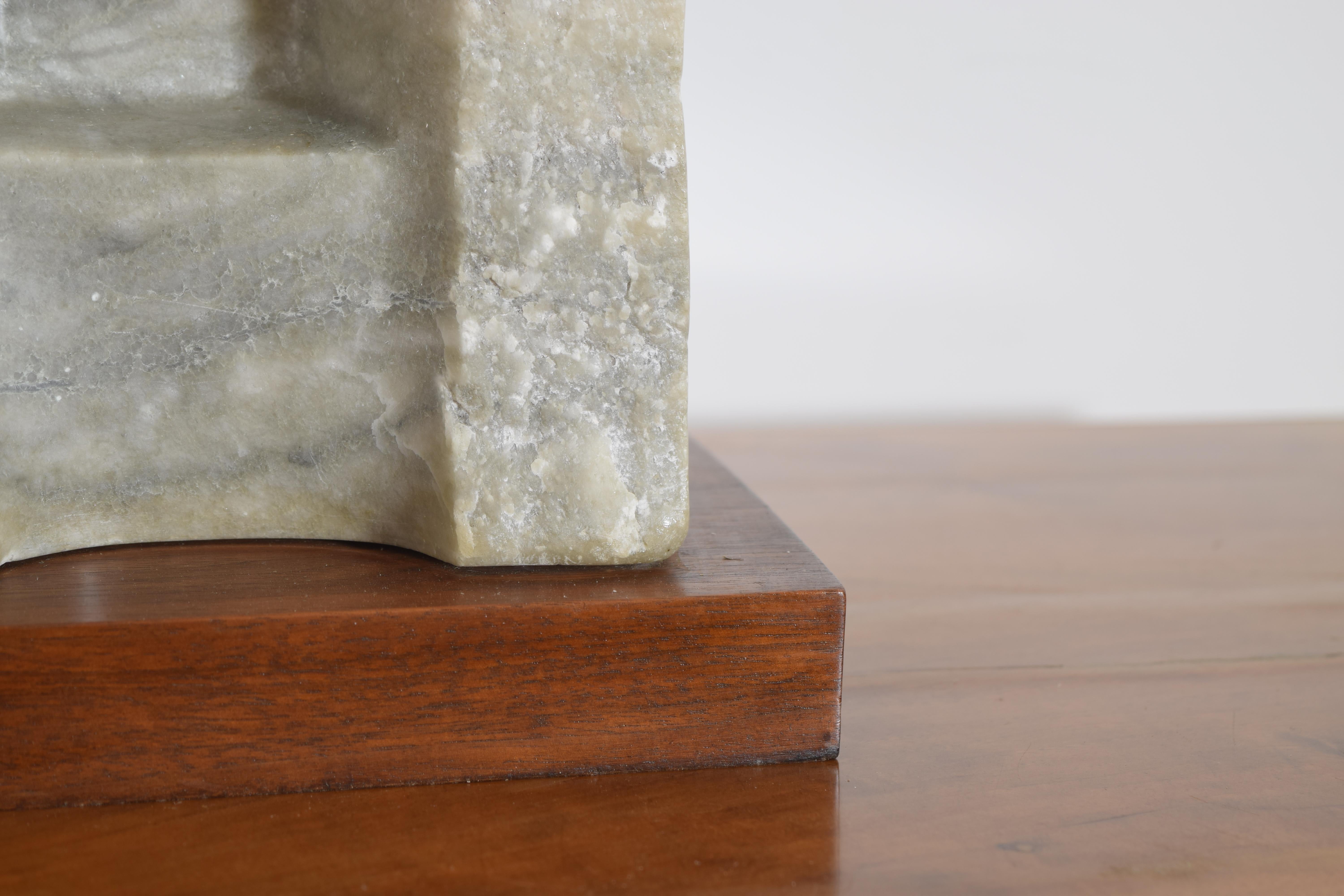 Continental Marble Sunken Arch Sculpture on Wooden Base, Late 20th Century For Sale 4