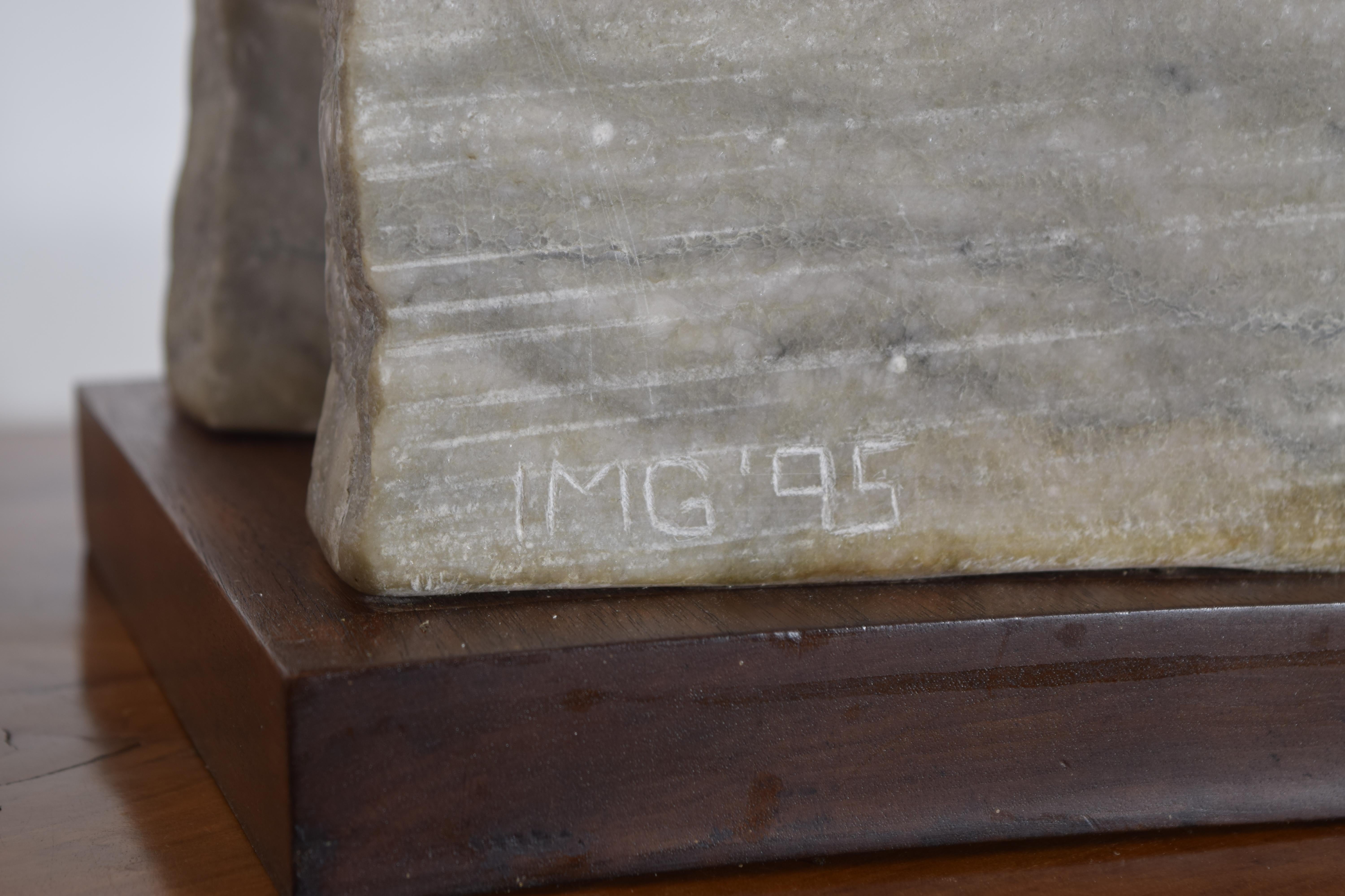 Continental Marble Sunken Arch Sculpture on Wooden Base, Late 20th Century For Sale 5
