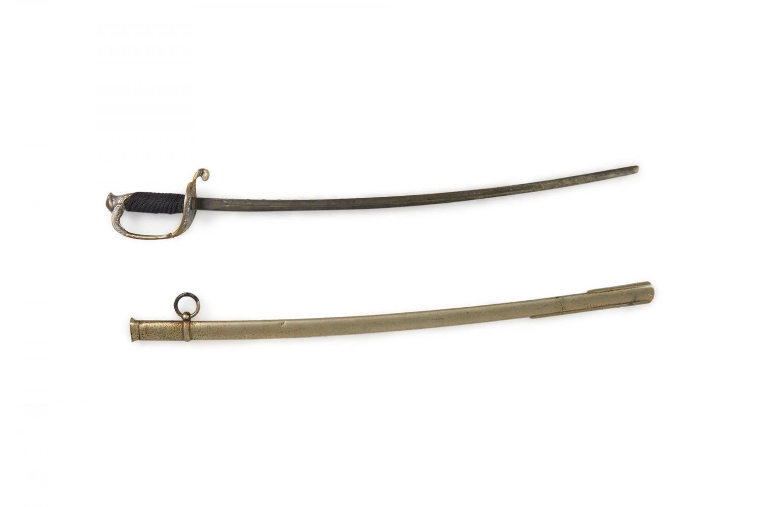 Biedermeier Continental Metal and Silver Filigree Sword with Scabbard en vente