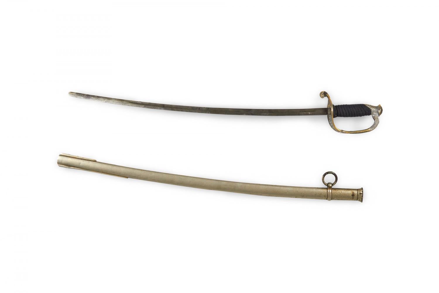 Inconnu Continental Metal and Silver Filigree Sword with Scabbard en vente