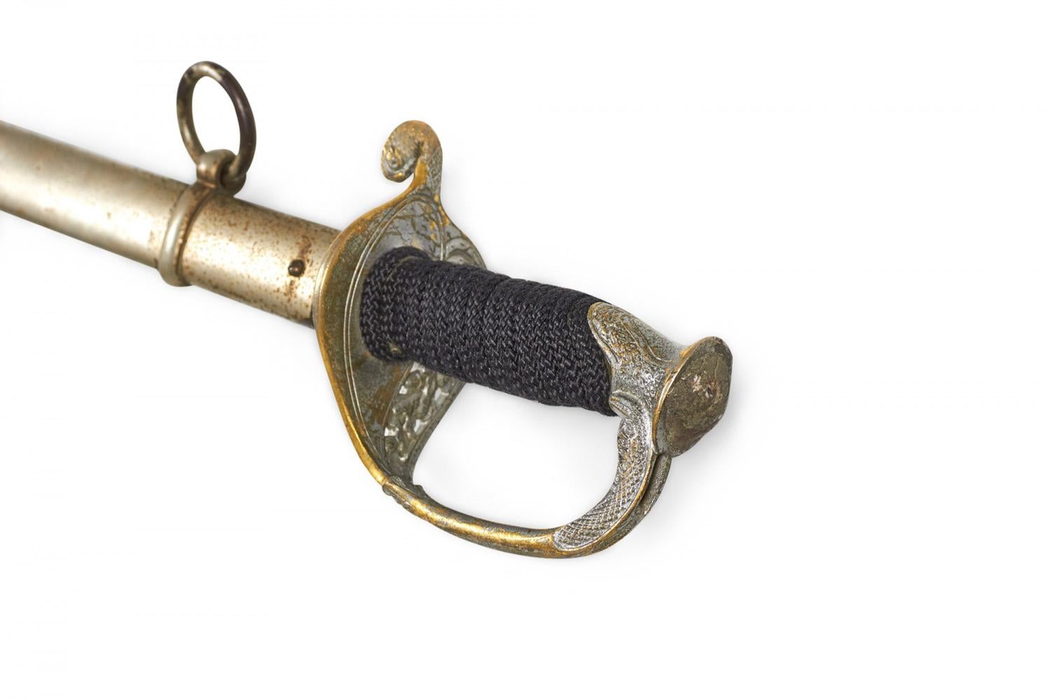 Doré Continental Metal and Silver Filigree Sword with Scabbard en vente