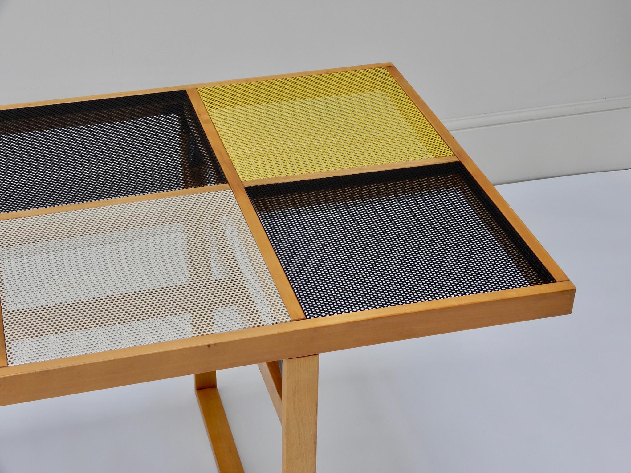 Continental Metal Perforated Black Table, Late 1960s 1