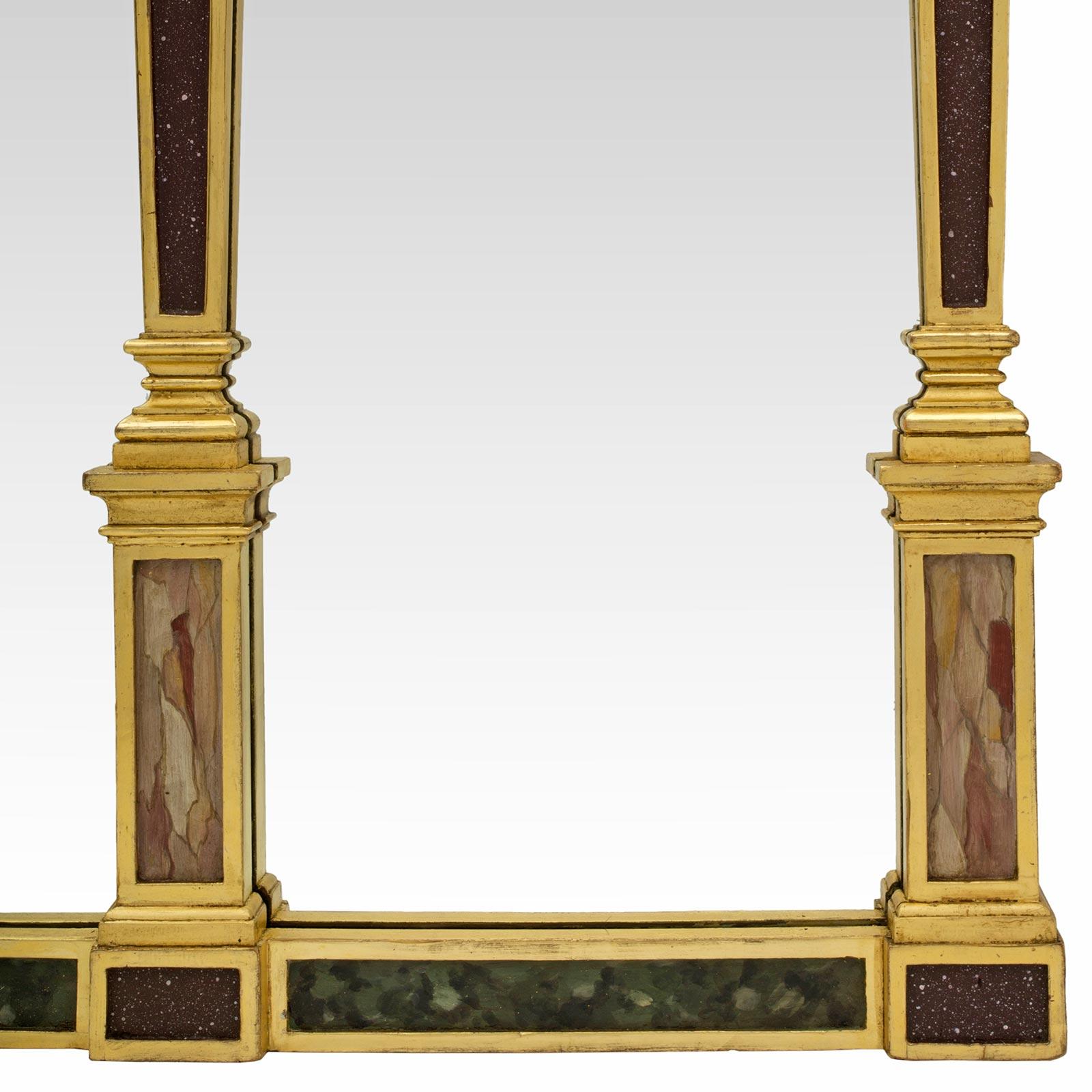 Continental Mid-19th Century Neoclassical St. Three-Panel Mirror In Good Condition For Sale In West Palm Beach, FL