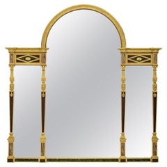 Miroir à trois panneaux de style néoclassique continental du milieu du XIXe siècle