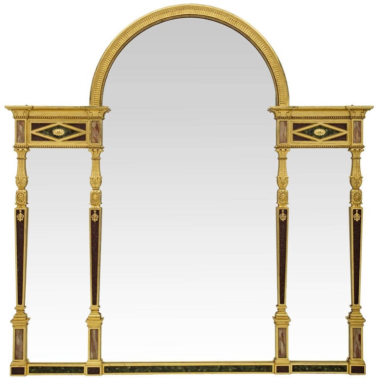 Continental Mid 19th Century Neoclassical Style Three Panel Mirror