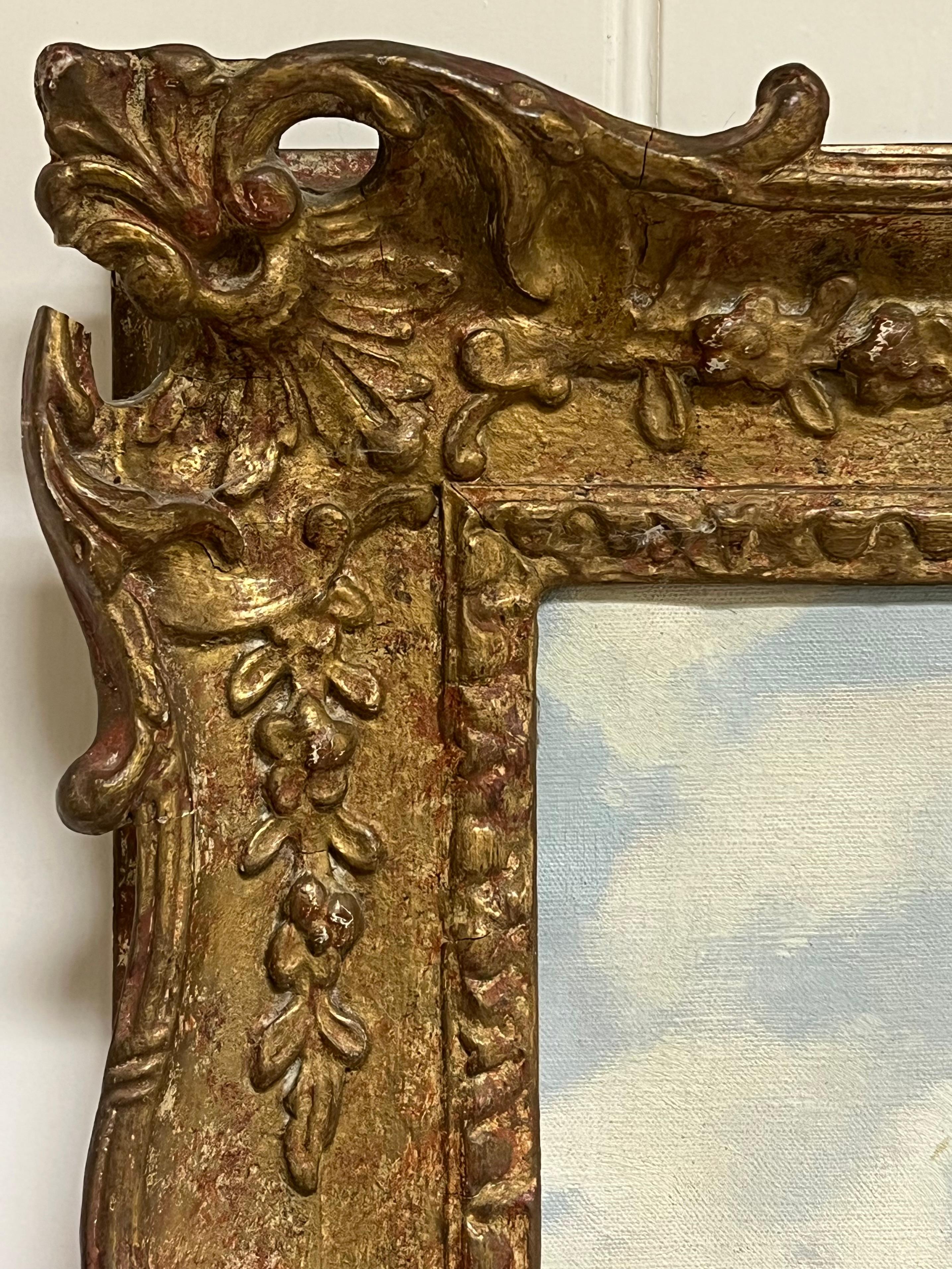 Large Mid 20th Century European Signed Oil Painting Golden Green Meadows im Angebot 6