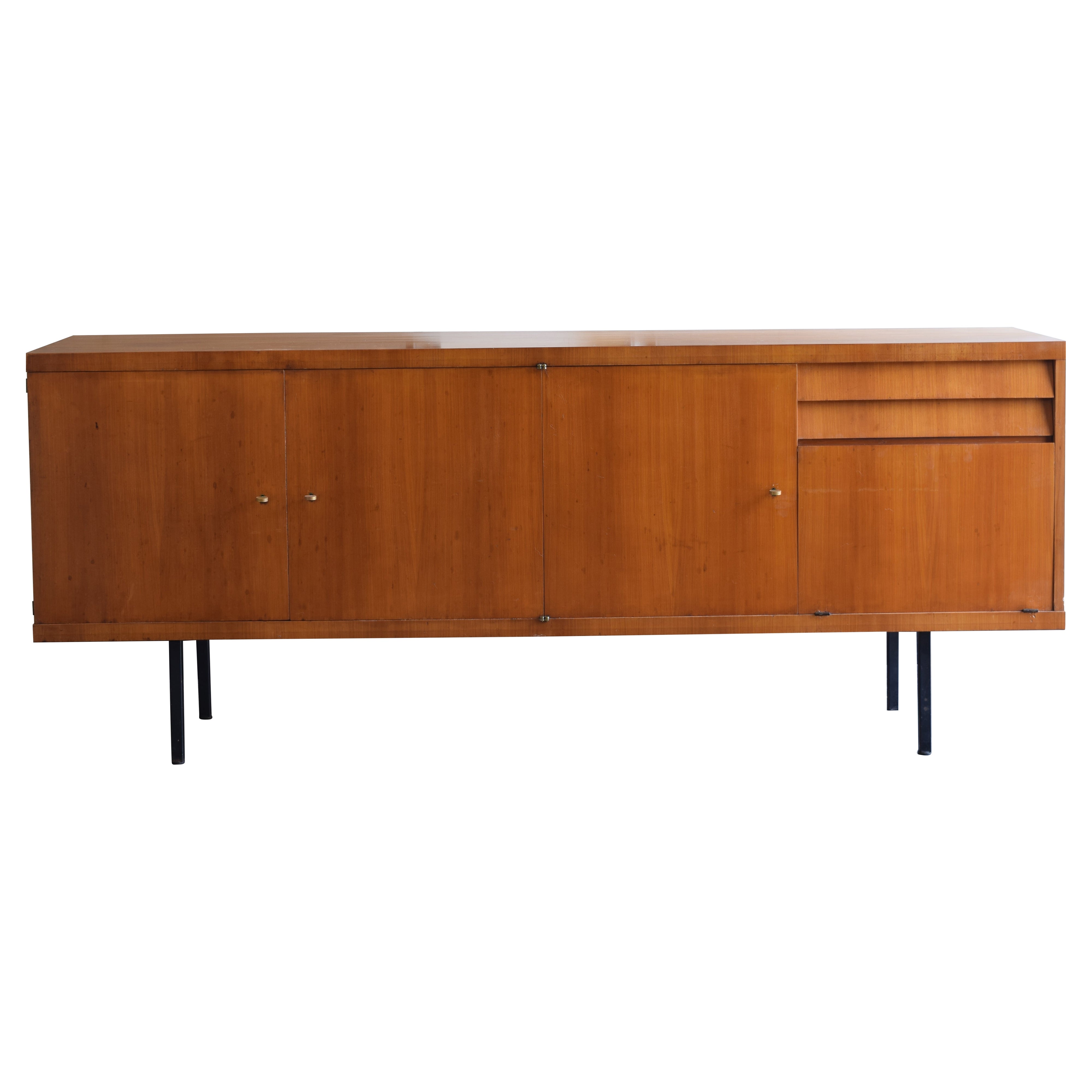 Continental Mid Century Modern Birchwood Veneer Credenza, ca. 1950-1960 For Sale