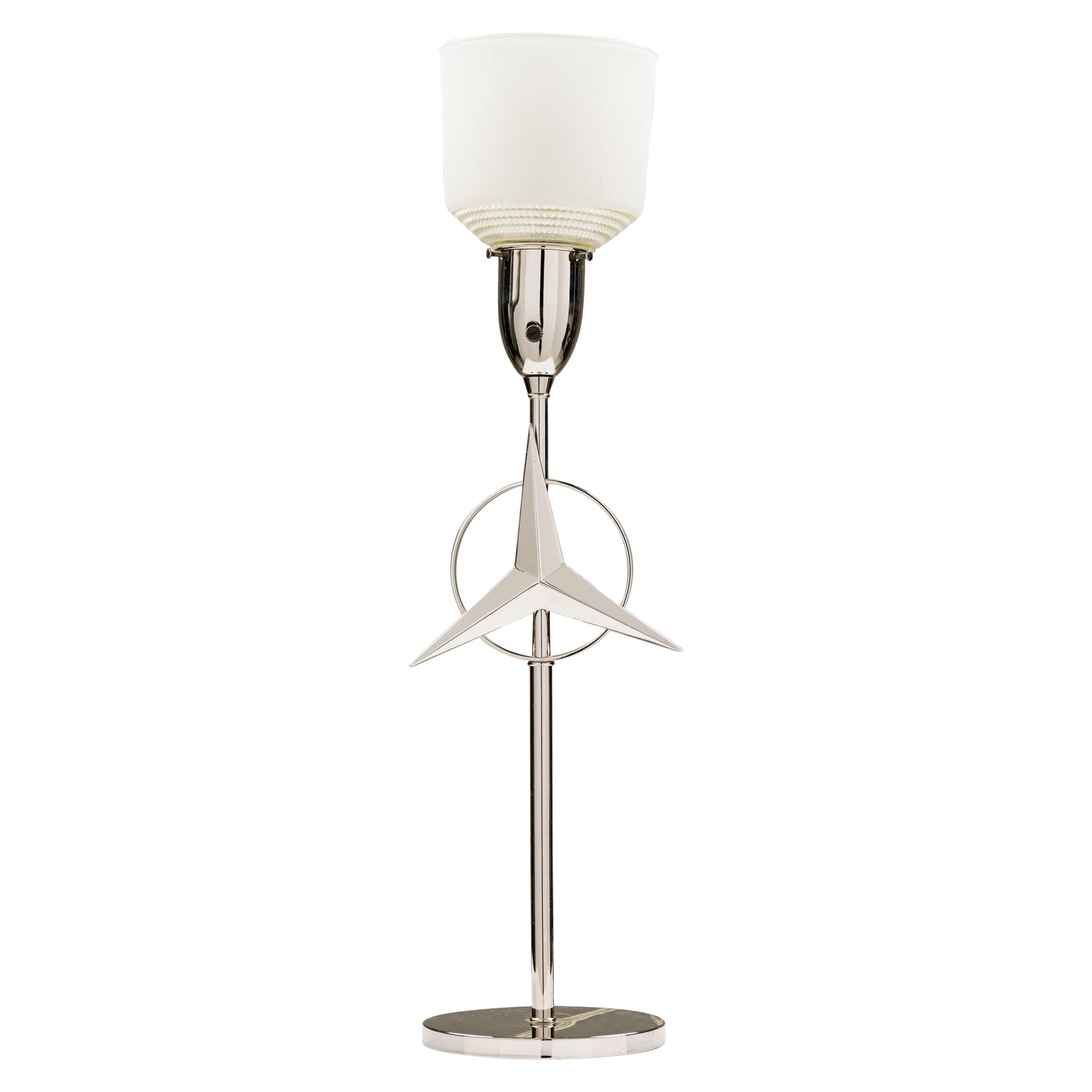 Continental Mid-Century Style Starburst and Chrome Plated Table Lamp For Sale