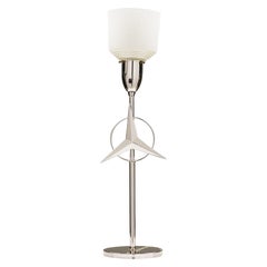 Continental Mid-Century Style Starburst and Chrome Plated Table Lamp