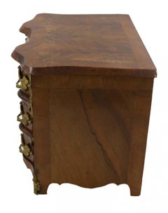 Continental Miniature Wooden Bombe Chest Jewelry Box