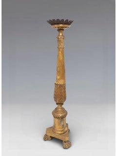 Chandelier continental en bois doré naïf, 19e siècle