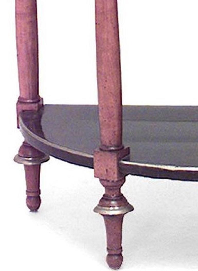 Baltic Continental Neo-Classic Fruitwood Marble Console Table For Sale