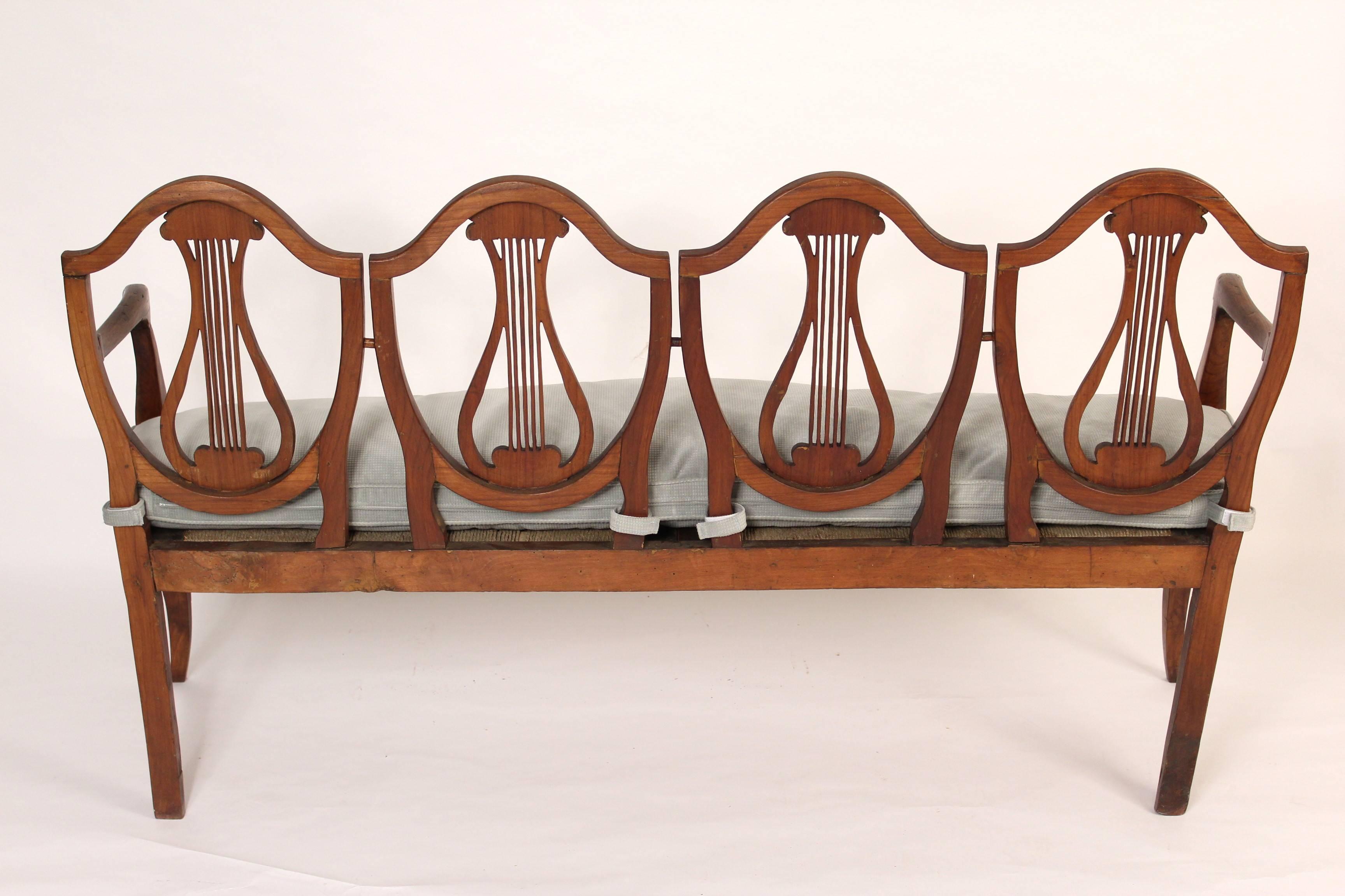 Continental Neoclassical Fruit Wood Settee At 1stdibs