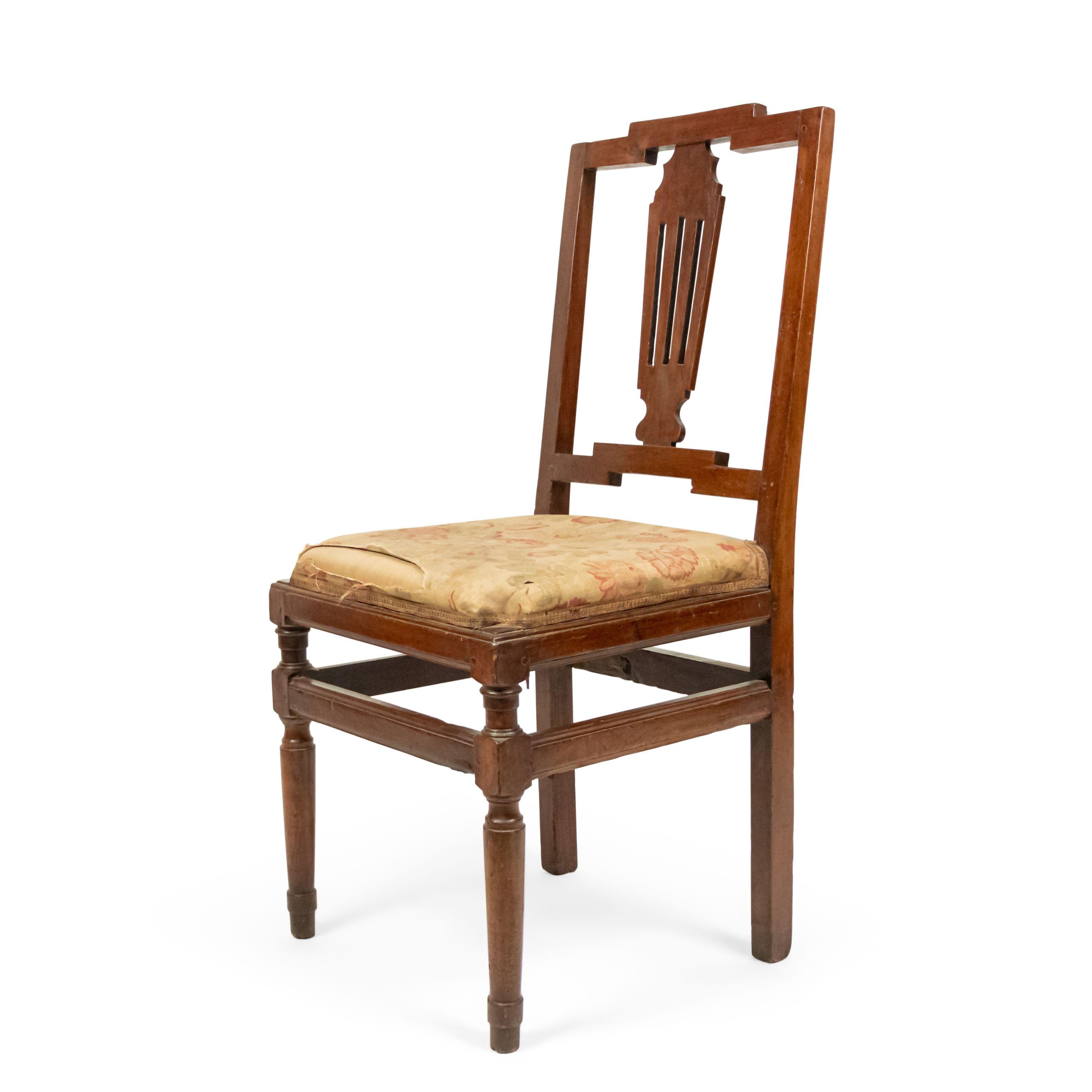 Continental Neoclassic Mahogany Side Chairs In Good Condition For Sale In New York, NY