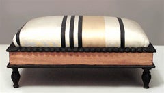 Pair of Continental Neo-Classic Striped Foot Stools