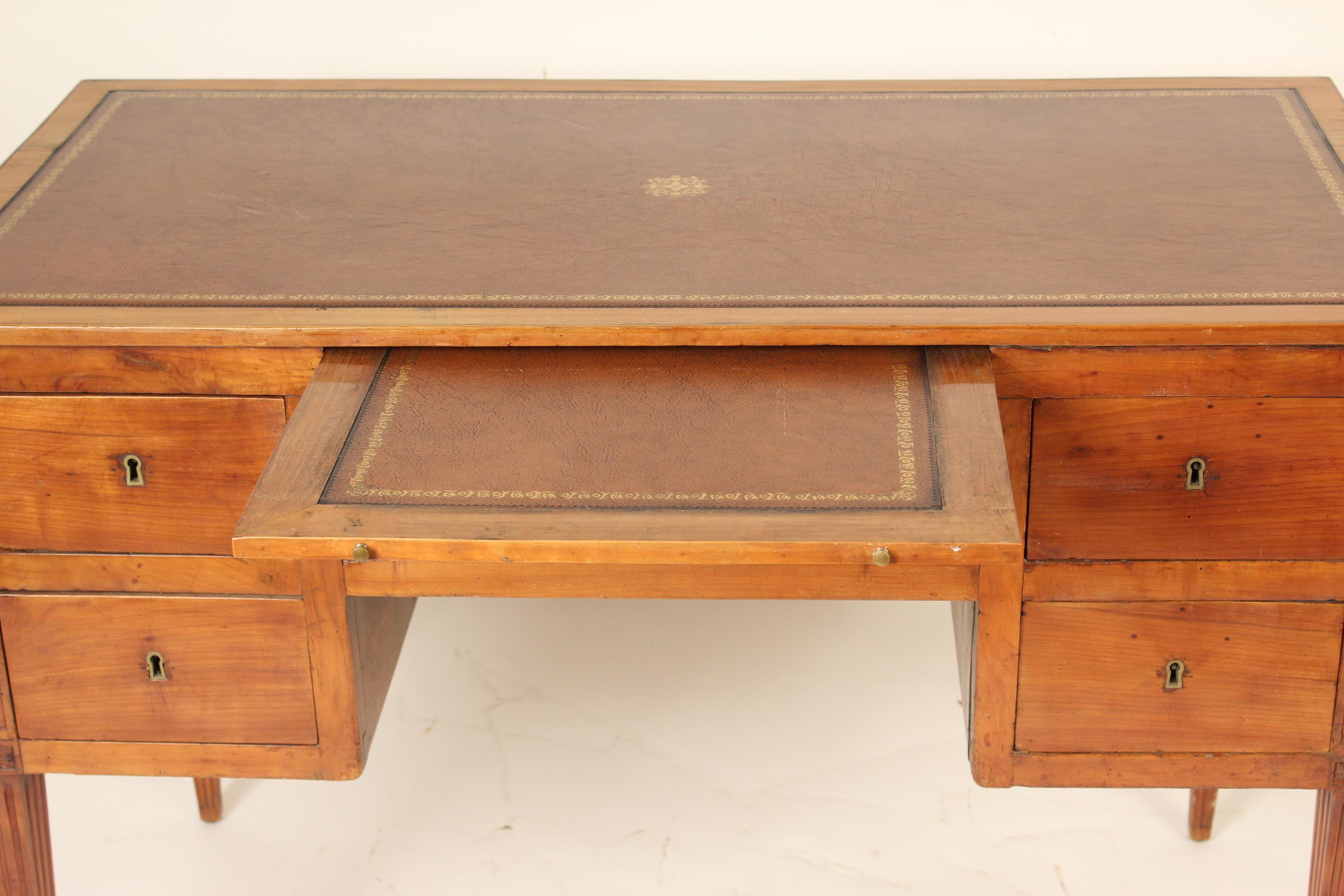Leather Continental Neoclassical Desk