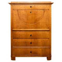 Continental Neoclassical Maple Secretary Cabinet