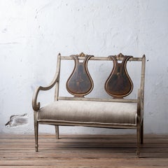 Continental Neoclassical Painted Settee with Orientalist Scenes, c. 1830