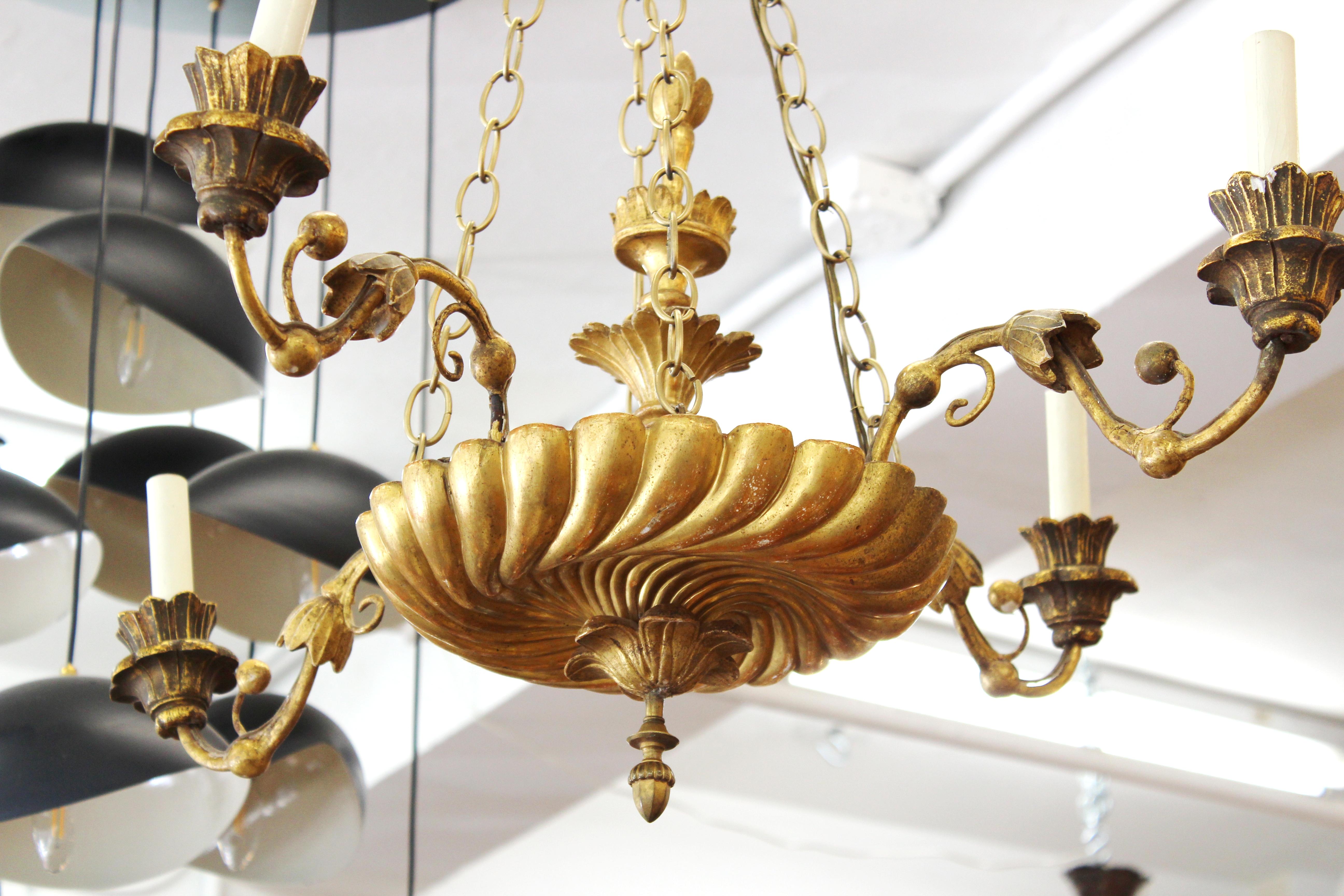 Neoclassical Revival Continental Neoclassical Style Giltwood Chandelier