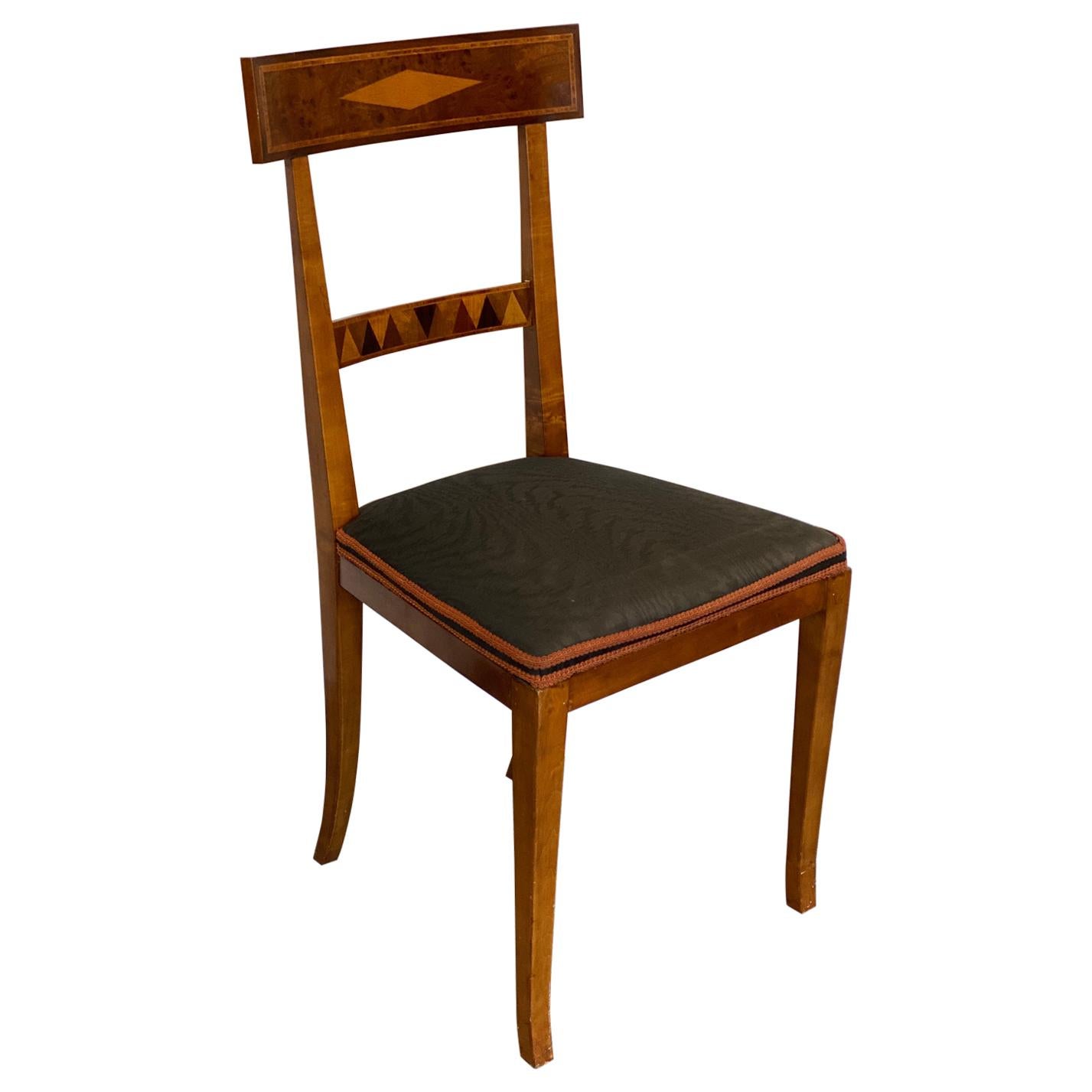 Continental Neoclassical Style Mahogany Side Chair For Sale
