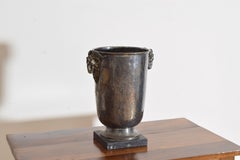 Continental Neoclassical Style Silver Plated & Marble Urn or Vase, ca. 1900