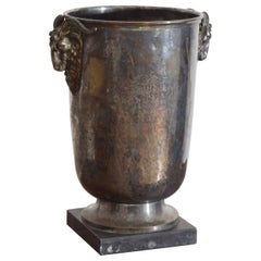 Continental Neoclassical Style Silver Plated & Marble Urn or Vase, ca. 1900