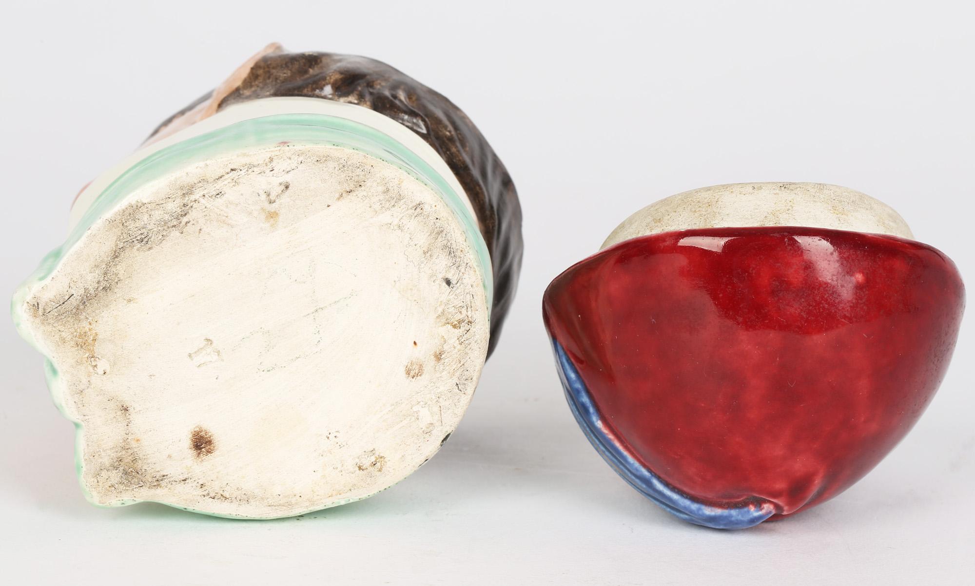 Kontinentales Tabakgefäß mit Deckel aus Majolika-Keramik, Kontinentale Neuheit im Zustand „Gut“ im Angebot in Bishop's Stortford, Hertfordshire