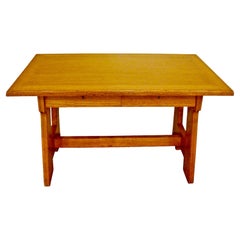 Continental Oak Arts & Crafts Period Table with 2 Drawers