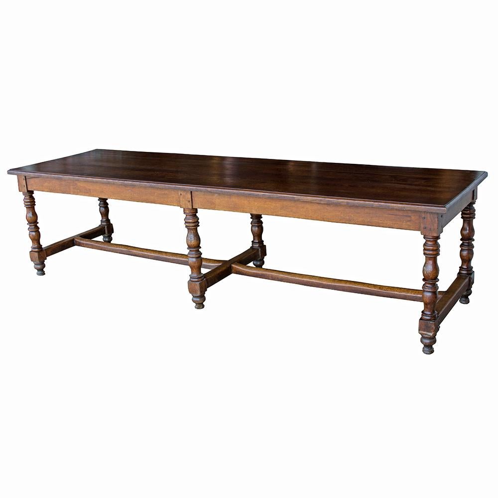 Late Victorian Continental Oak Refectory Table