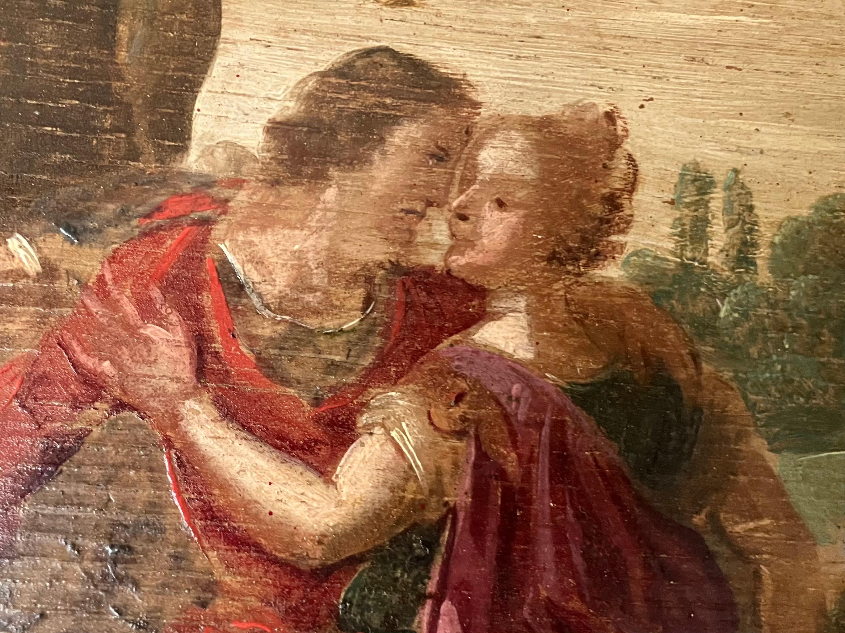 Peinture Huile continentale Scène biblique en vente