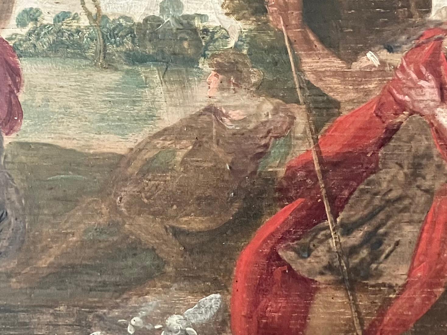 Huile continentale Scène biblique en vente 1