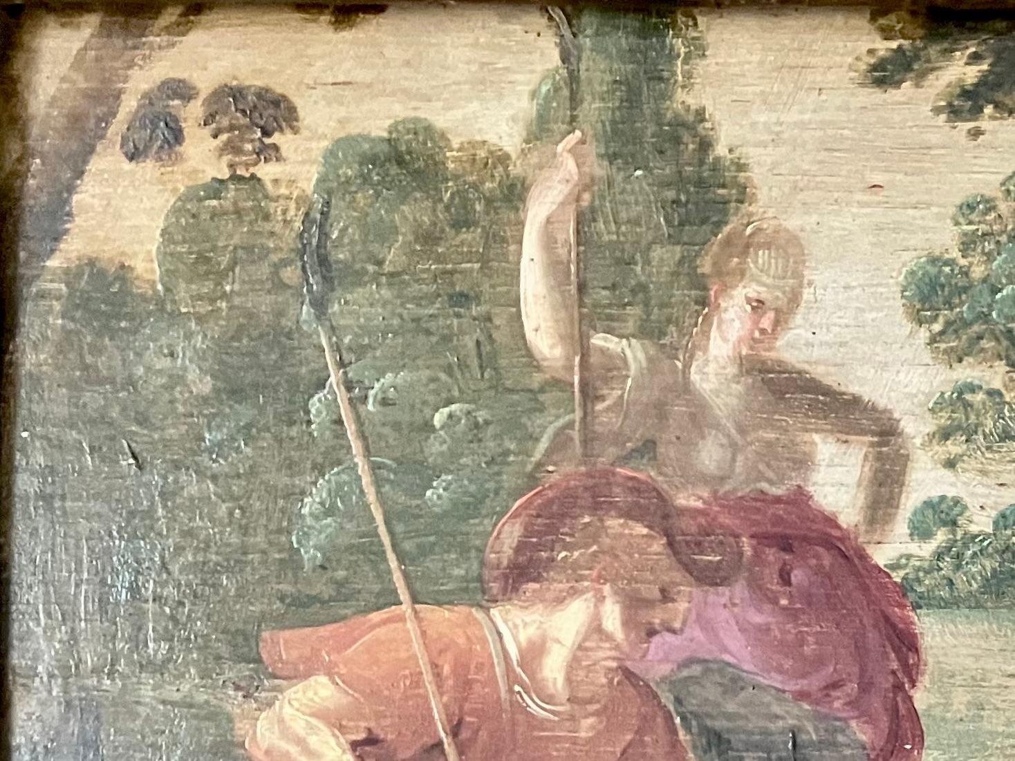 Huile continentale Scène biblique en vente 2