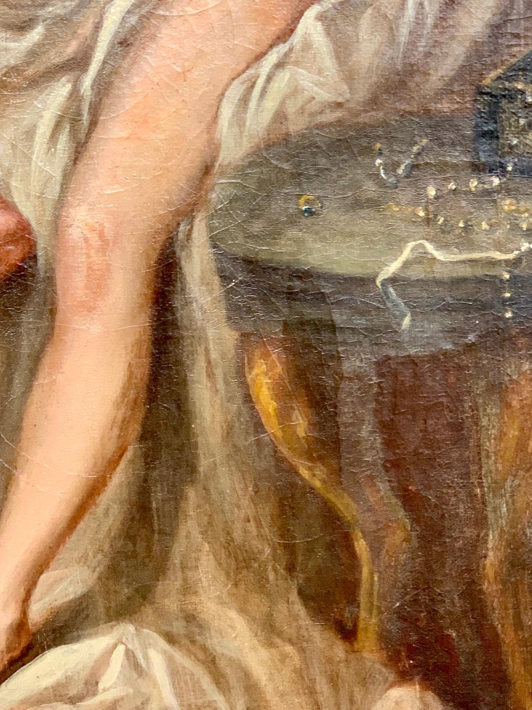 Französisches Ölgemälde auf Leinwand, 18. Jahrhundert  „Joseph und Potiphars Frau“ (18. Jahrhundert und früher) im Angebot