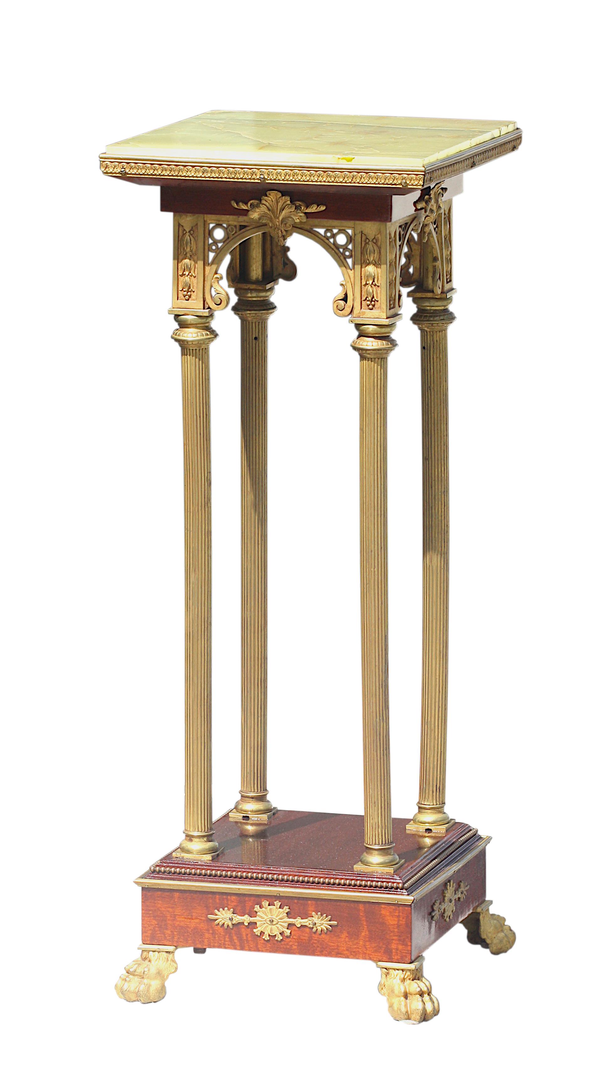 Continental Onyx and Gilt-Bronze Pedestal For Sale 5
