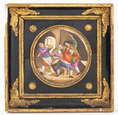 Continental Painted Porcelain Plaques, Pair