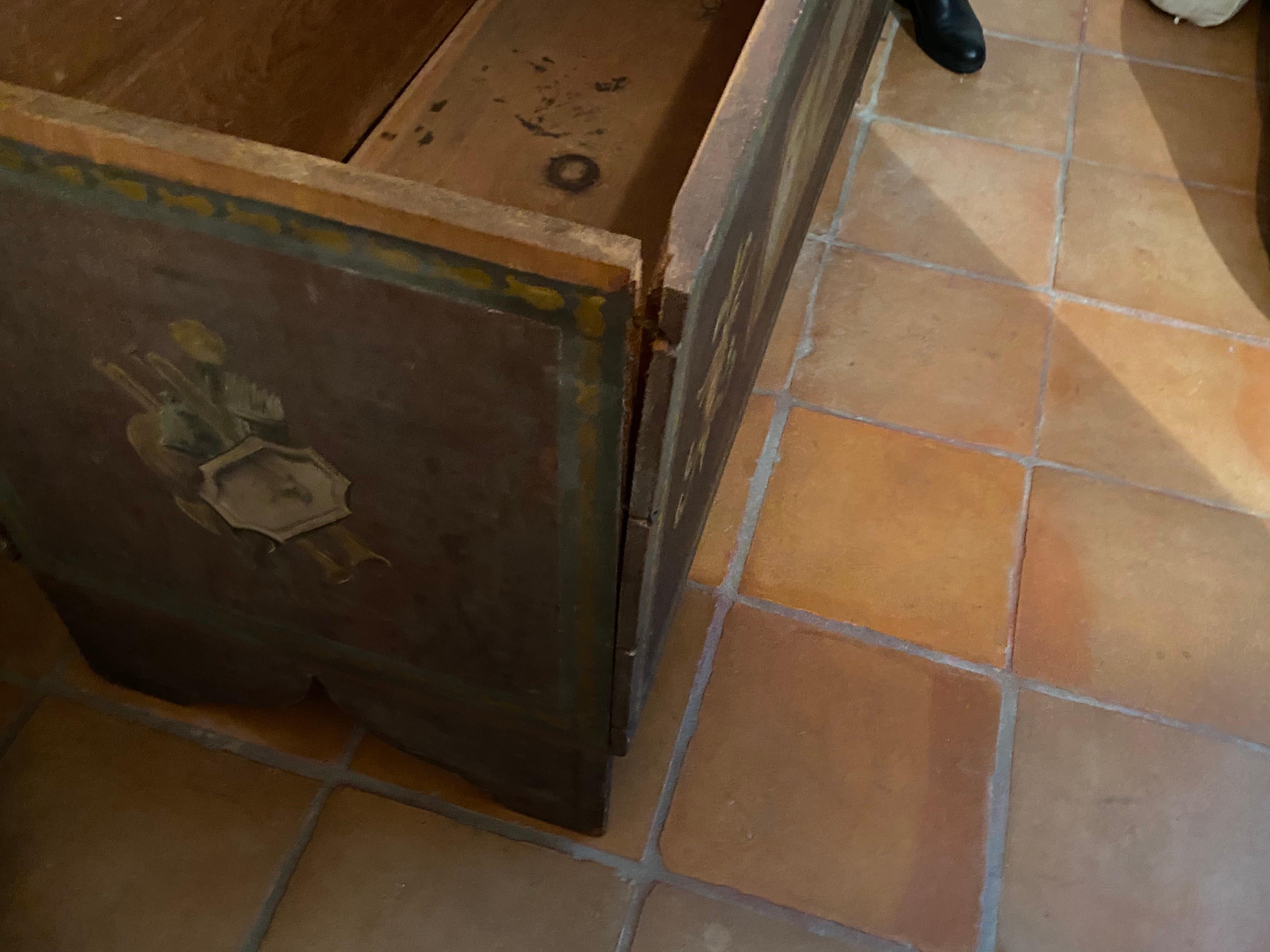 Continental Painted Wood Trunk, Late 19th-Early 20th Century 3