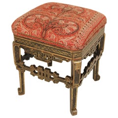 Continental Paninted and Gilt Decorated Bench