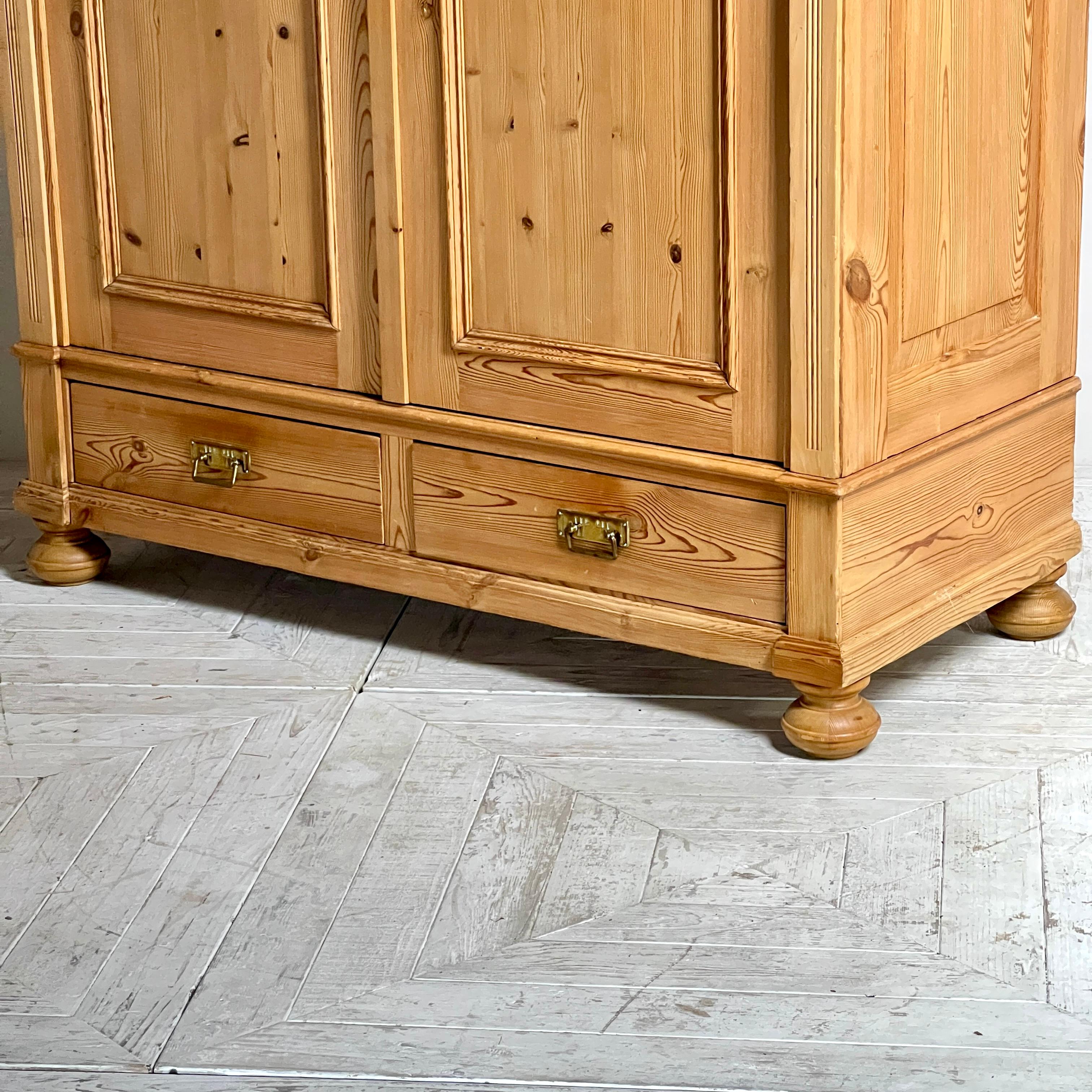 Continental Pine Art Nouveau Knockdown Wardrobe 5