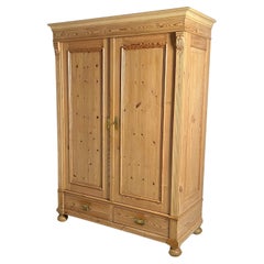 Continental Pine Art Nouveau Knockdown Wardrobe