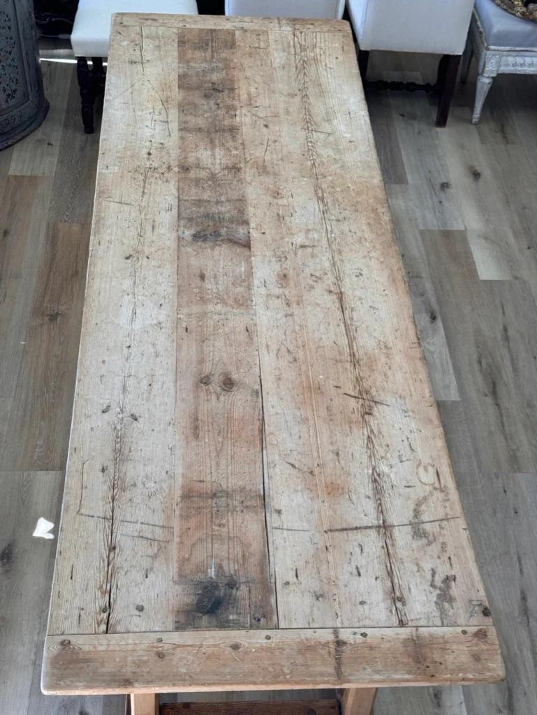 Continental Pine Farm Table, Late 19th Century For Sale 4