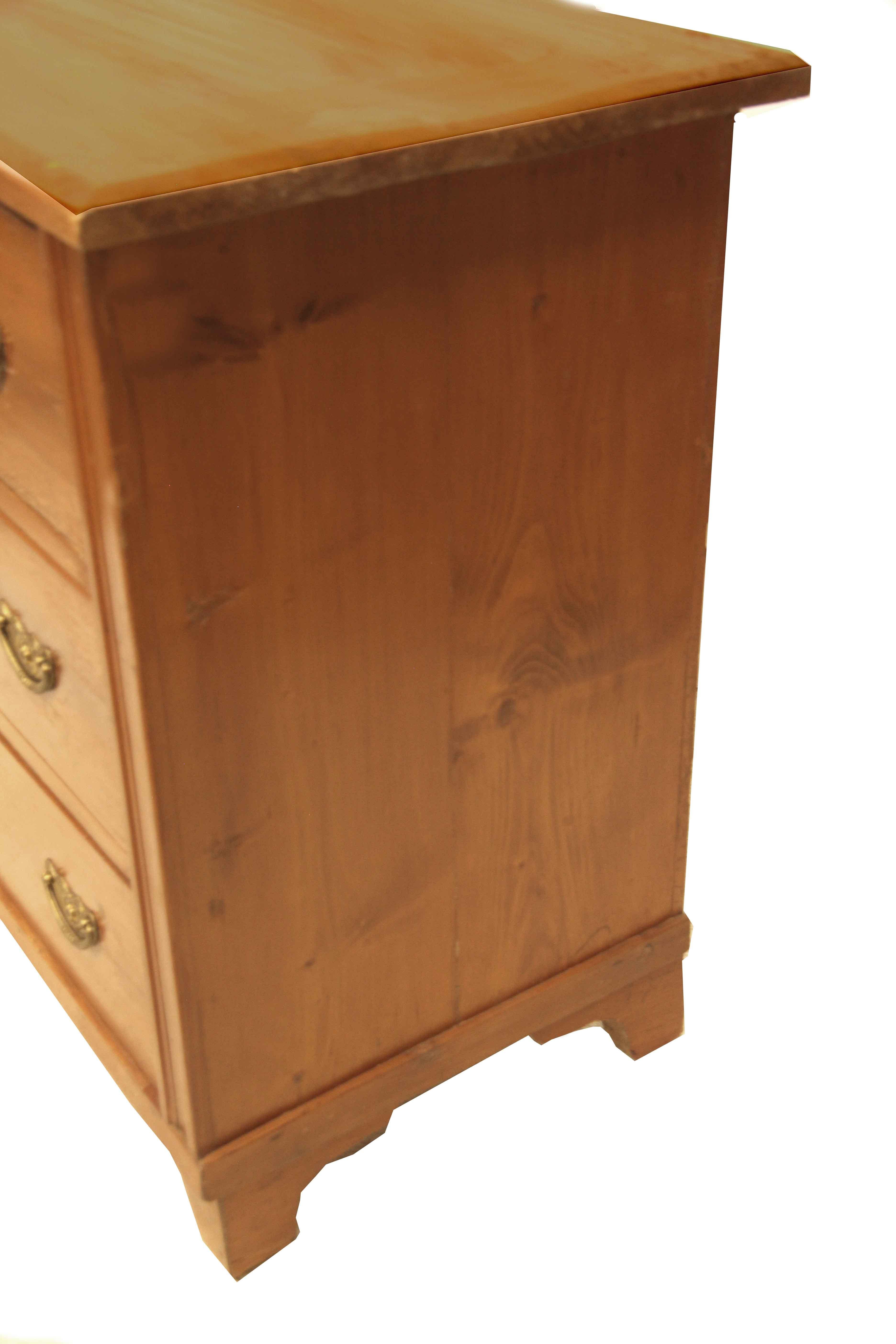 Austrian Continental Pine Three Drawer Chest For Sale